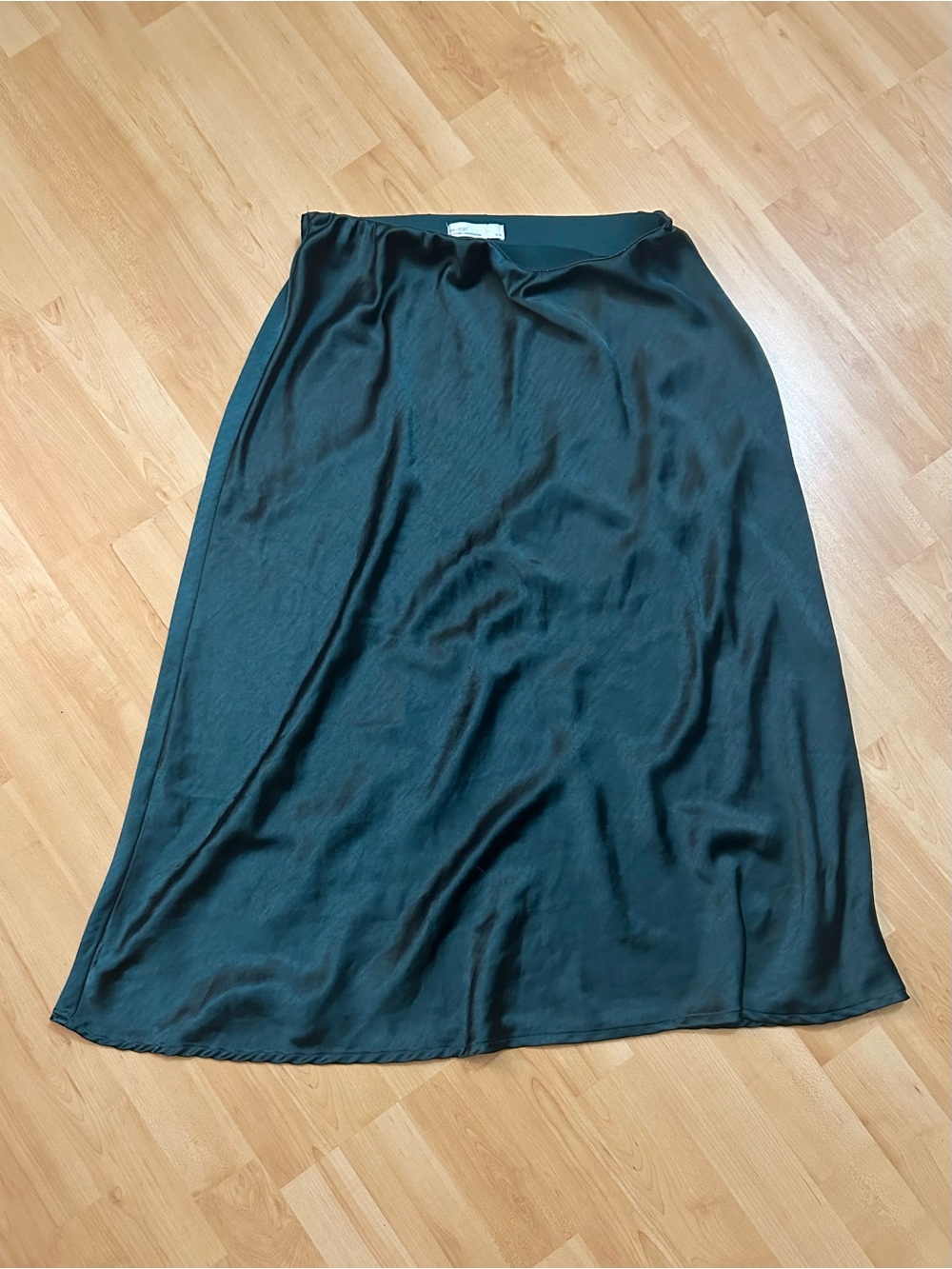 Emerald Green Midi Slip Skirt
